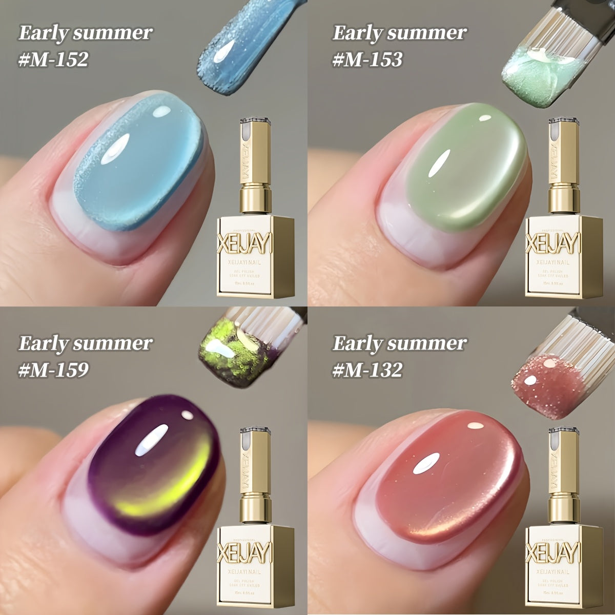Four-Piece Cat Eye Gel Polish Set in Photo-Frame Bottles with 152, 153, 159 and 132 Color Codes — image 14