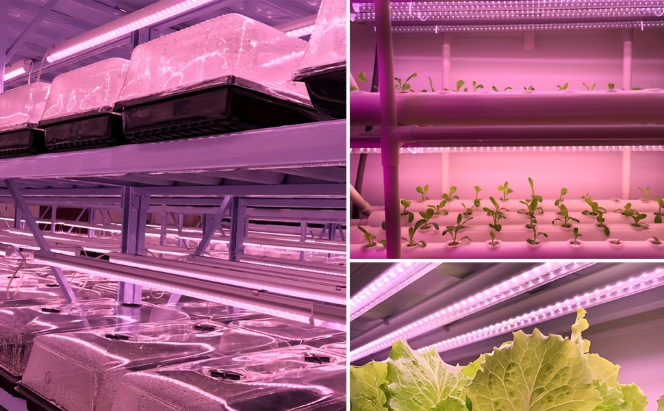 T8 Grow Light Strips 4ft 6-Pack Full Spectrum 270W, Pink White Spectrum LED 1620W Equivalent — image 10