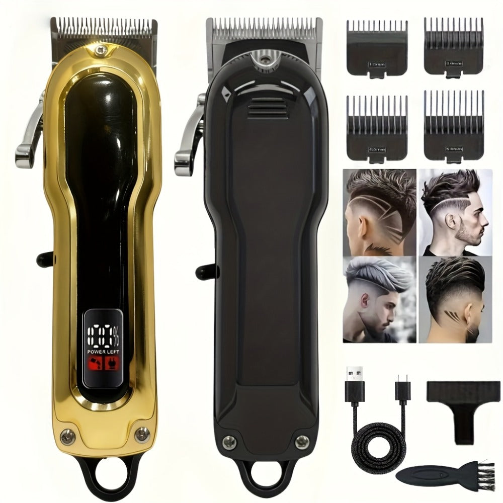 Electric Hair Clipper Set with Limit Comb – Barber-Grade Professional Trimmer, Long-Lasting Rechargeable Battery, Home & Trav