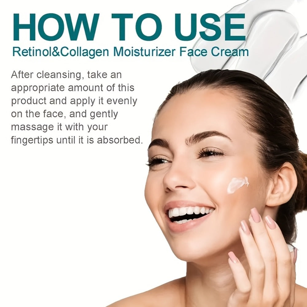 Retinol Cream Collagen Hyaluronic Acid Vitamin C+E Advanced Face Body Hand Cream All Skin Types Day Night Use 1.69 oz Women —