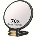 70X Magnifying Mirror Double-Sided 1X & 70X Zoom 360° Adjustable Handle – Handheld Desktop, for Makeup, Travel and Everyday V