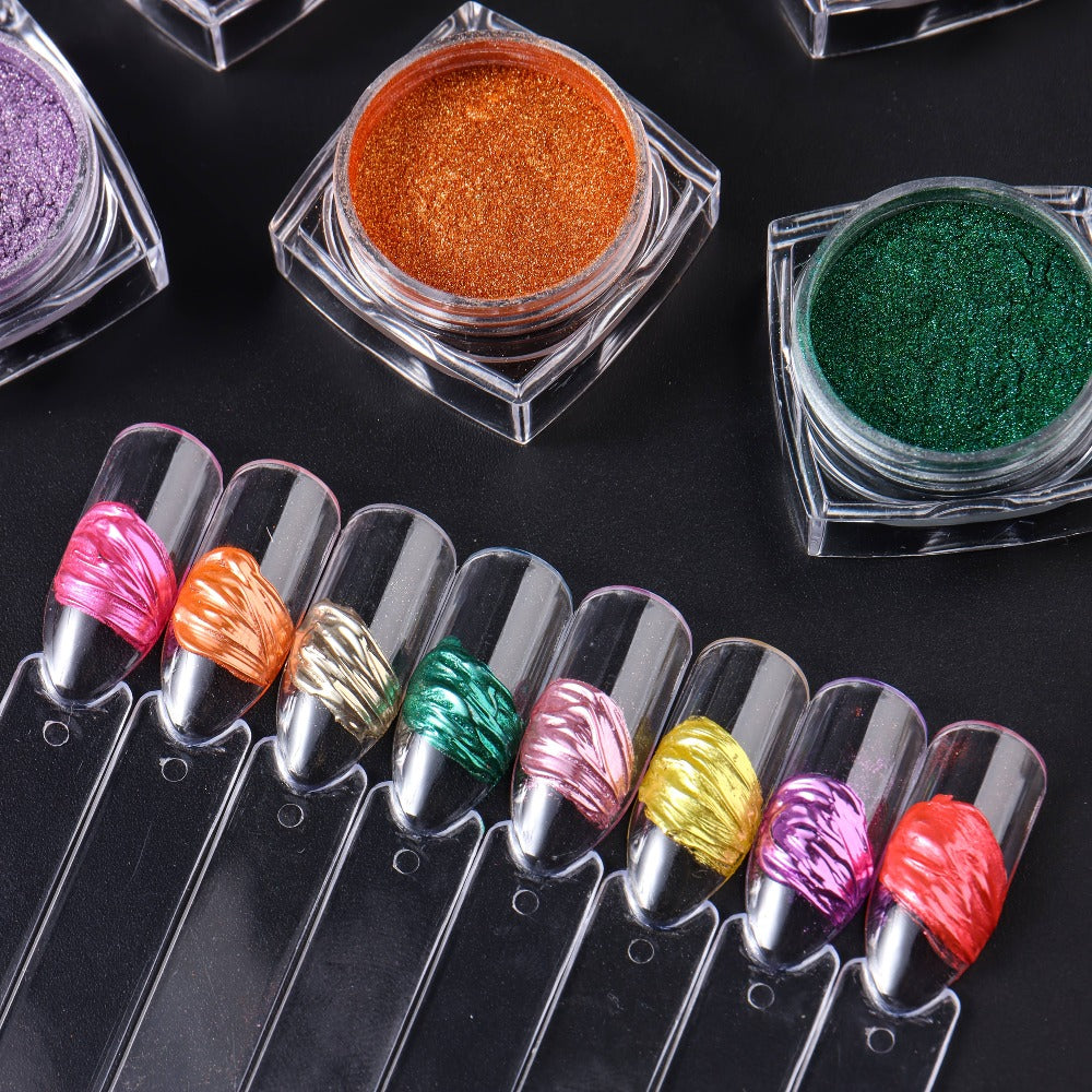 Chrome Holographic Nail Powder Set 36 Colors, Mirror Chrome Glitter Pigment Dust Kit for Gel Nails Acrylic — image 9