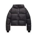 Simple Hooded Long Sleeve Zipper Pocket Protective Jacket Coat For Women