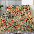 Vintage Floral Flannel Throw Blanket 200-250GSM Washable — image 1