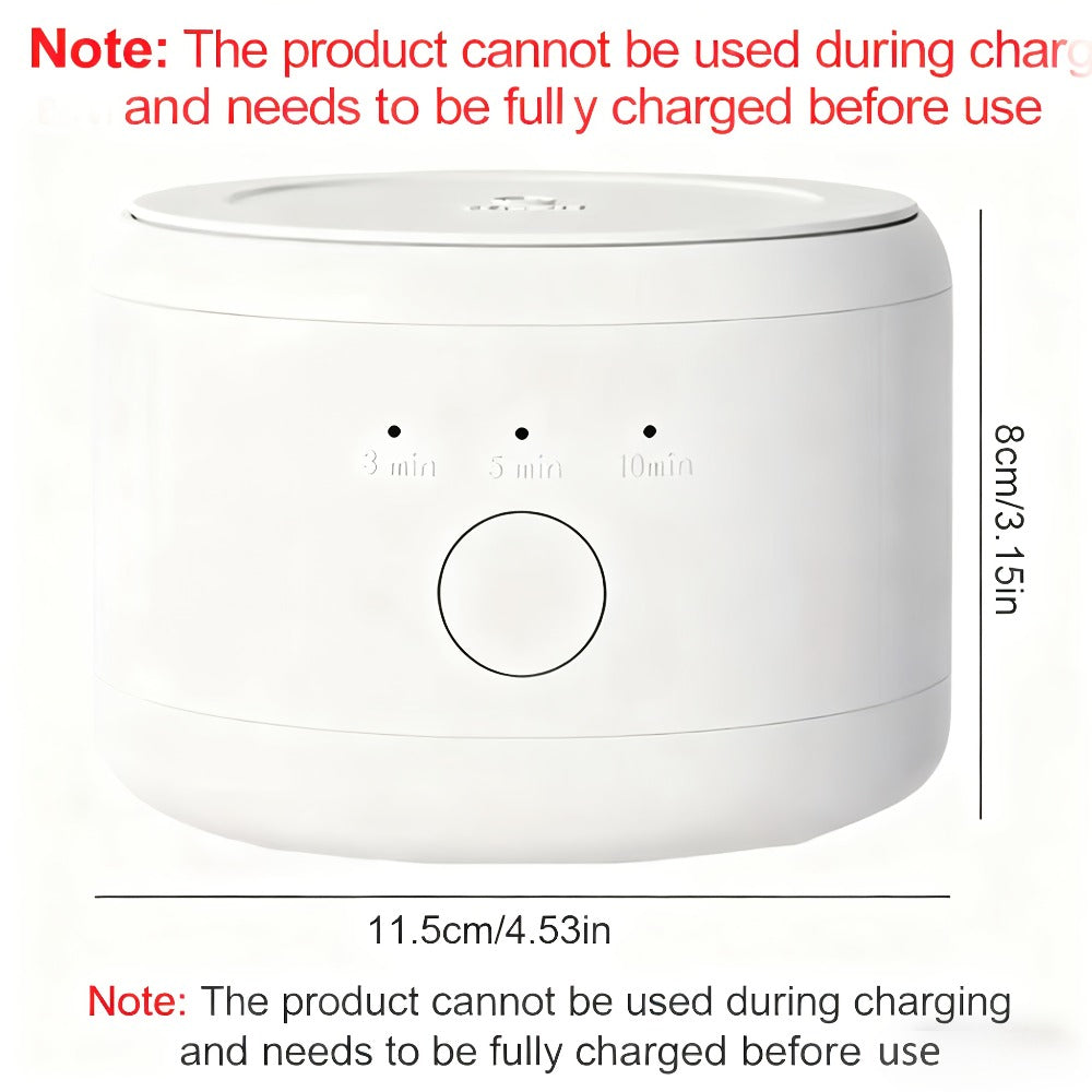Electric Ultrasonic Cleaner Machine for Dentures Jewelry & Glasses – USB Rechargeable 3 Speeds Auto Timer 180ml Tank One-Touc