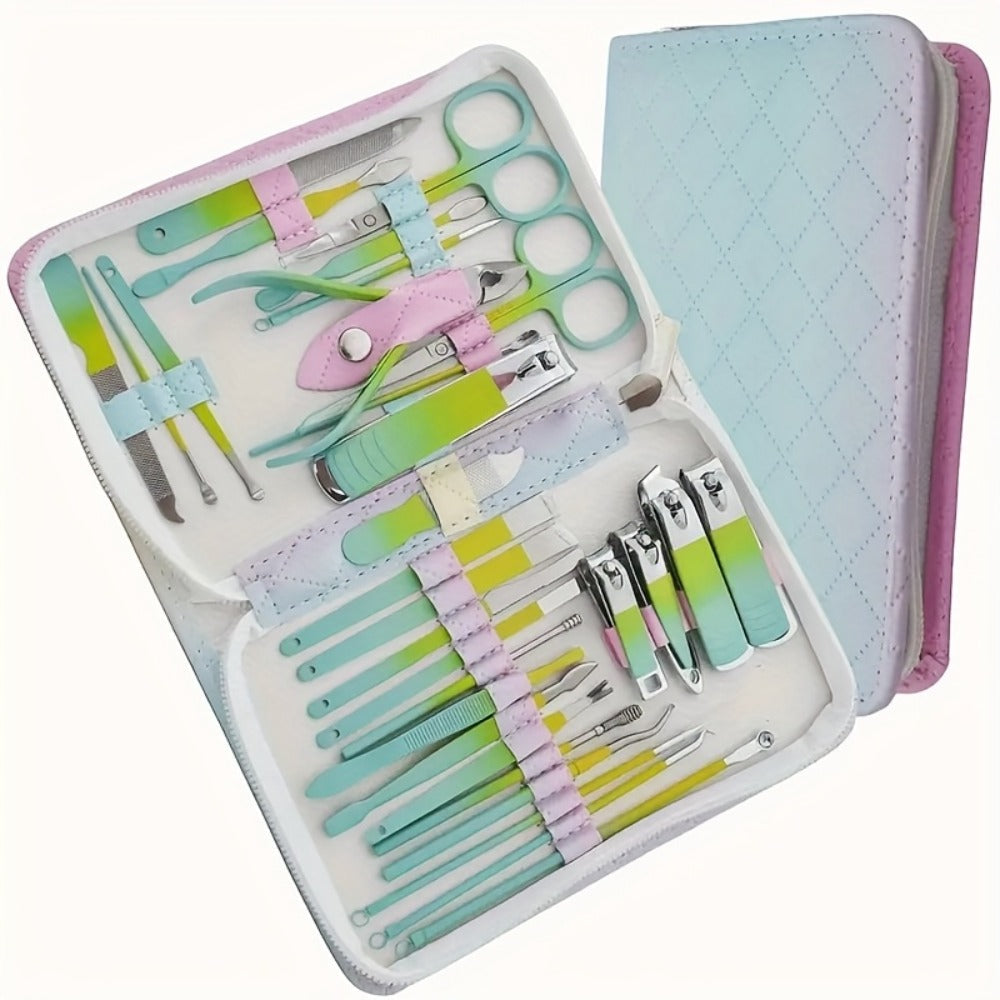 Thirty-Piece Manicure and Pedicure Kit with Gradient Travel Case, Clippers, Scissors and Nail Tools — image 9