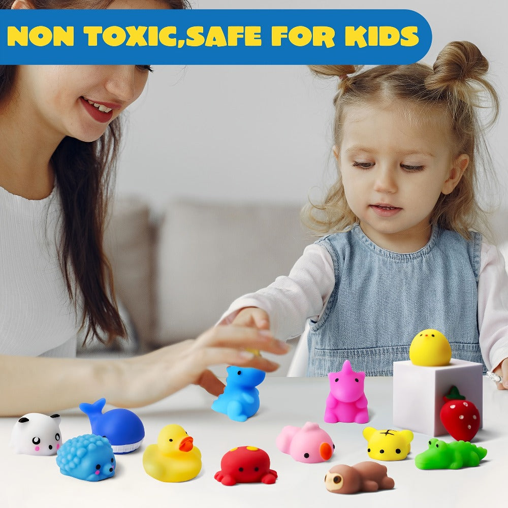 25-Piece Mini Mochi-Style Squishy Toy Set with Assorted Animal and Fruit Shapes from 1 to 1.38 Inches — image 7