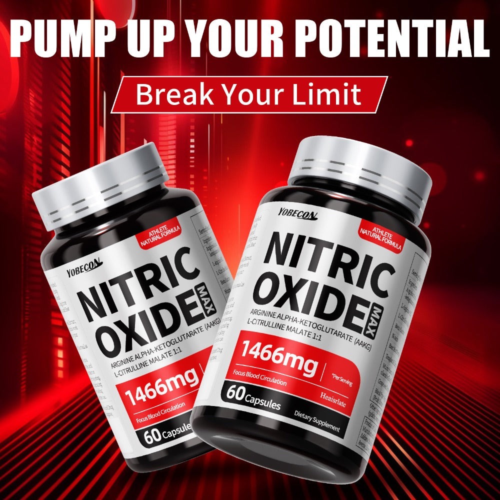 Nitric Oxide Supplement for Men, 800mg AAKG L-Arginine L-Citrulline Beetroot Capsules, Natural Energy & Focus Formula — image