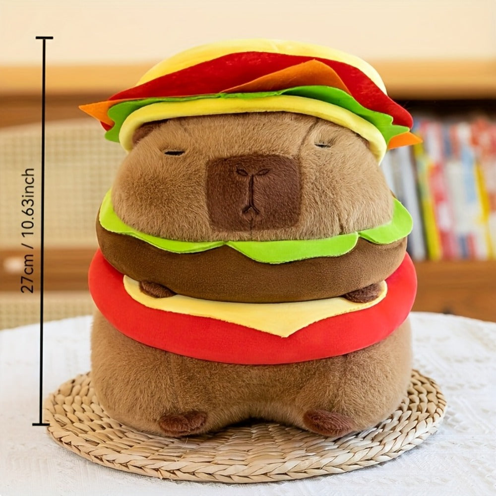 Capybara Plush Stuffed Animal Hamburger Burger Hat Funny Kawaii Plush Toy with the Listed Color, Size or Set Options for Ever