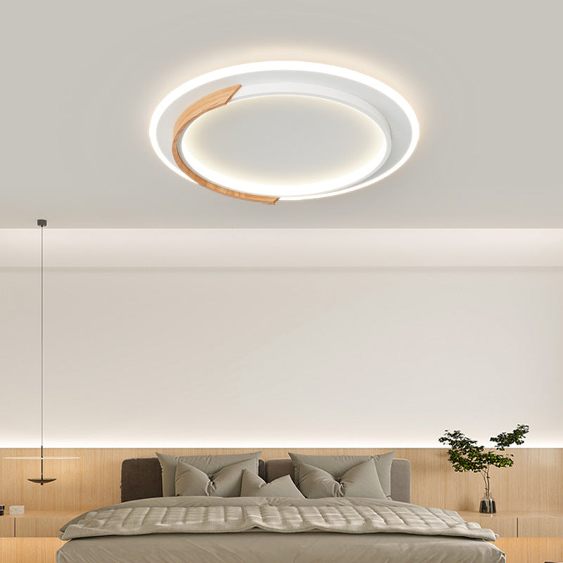 Log Ceiling Led Light Round Bedroom