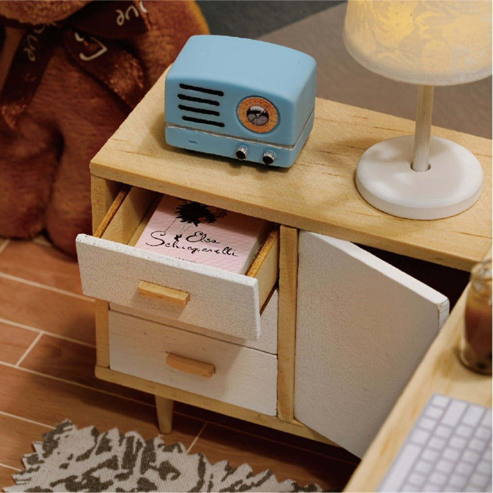 DIY Miniature House Kit Sunshine Study – Handmade Wooden Building Model Mini Collection Scene Home Decoration Shelf Display —