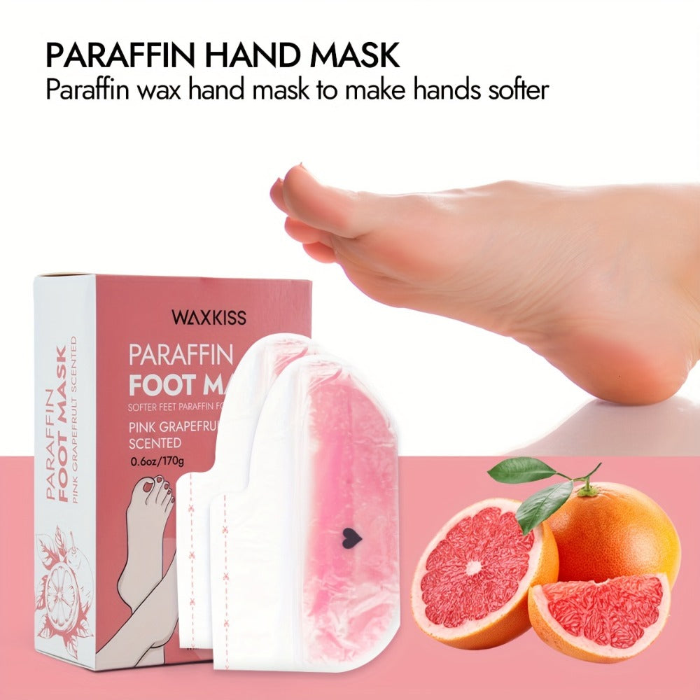 Paraffin Wax Hand & Foot Mask Deep Moisturizing Beauty Treatment – Smooth Soft Skin, Pink Grapefruit & Lavender Scents — imag