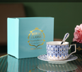 300ML, fine bone china coffee cup and saucer, russian design espresso cups, porcelain reusable cup, tea ceremony tazas cafe - V.I.P Digital Presence
