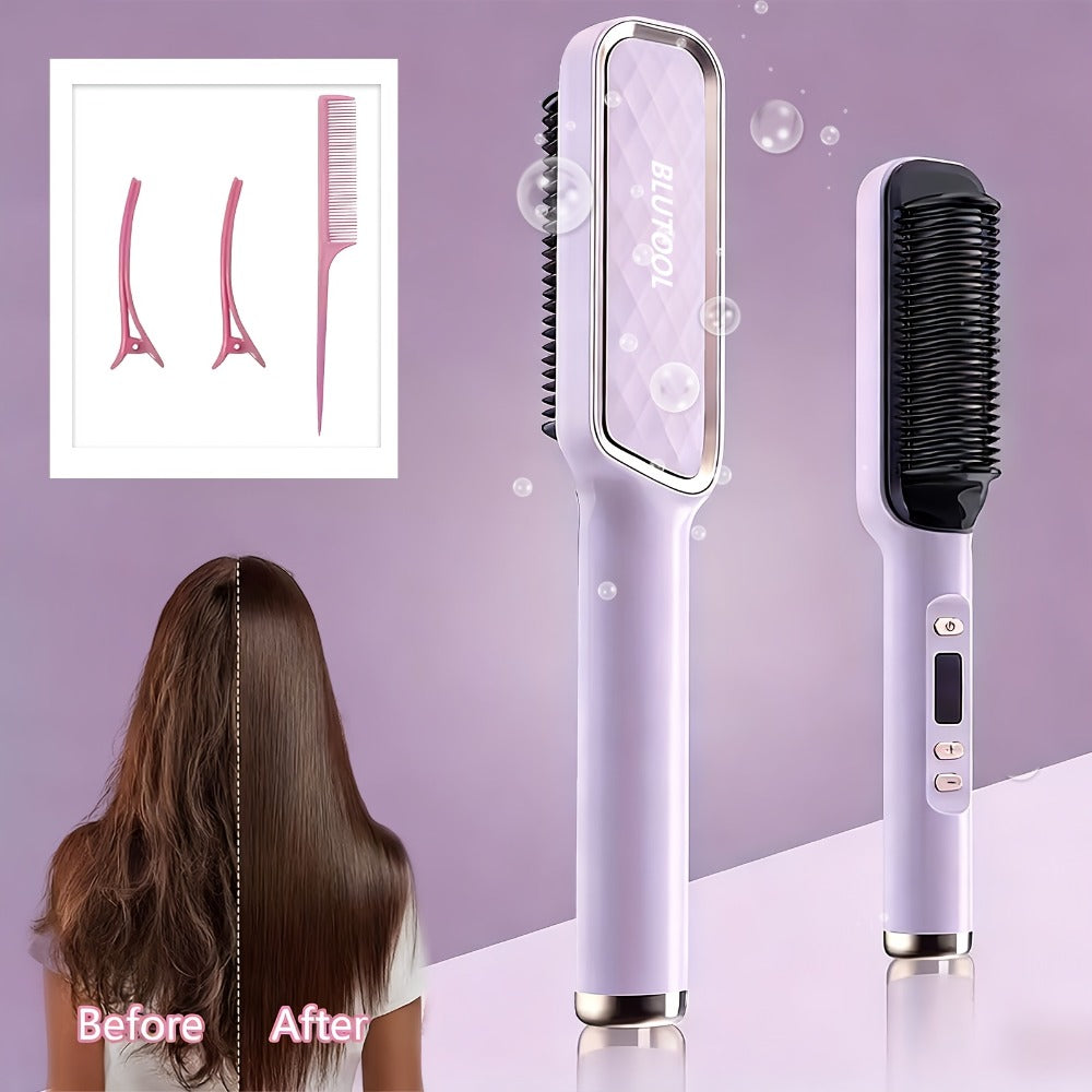 Heated Straightening Brush with Display in White, Grey, Champagne or Purple and Accessory Set — image 9