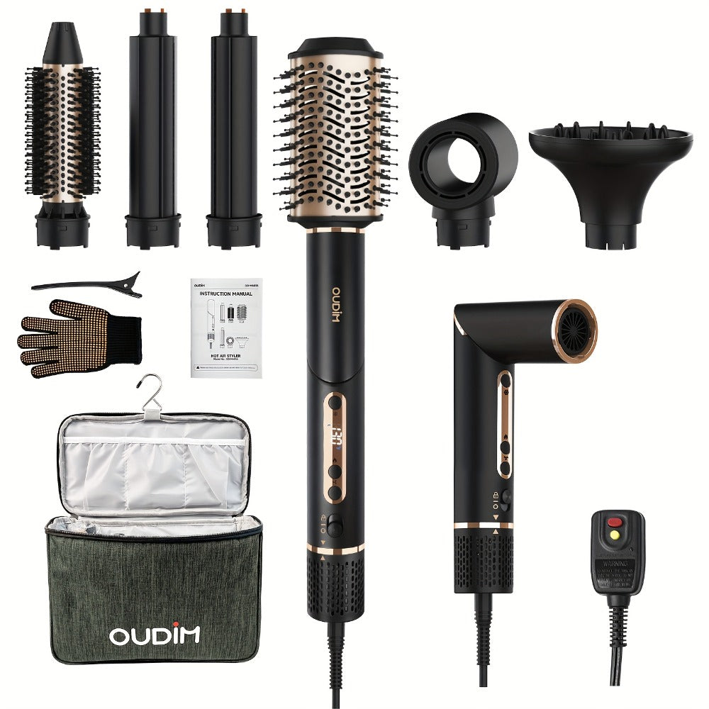 OUDIM 6-in-1 Hot Air Brush Hair Styling Tool with 110, 000 RPM Motor, Foldable Handle and Storage Bag — image 10