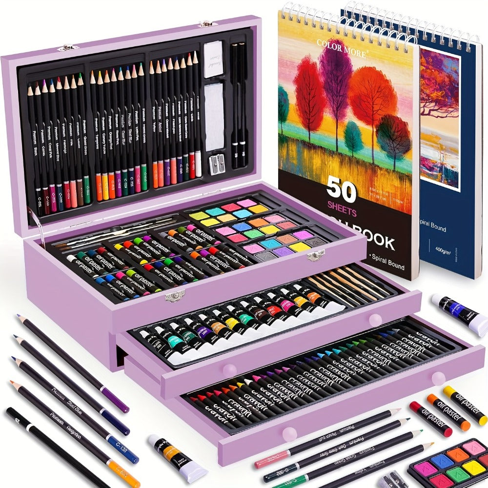 175-Piece Deluxe Art Set in Wooden Case with the Listed Color, Size or Set Options for Everyday Use — image 8