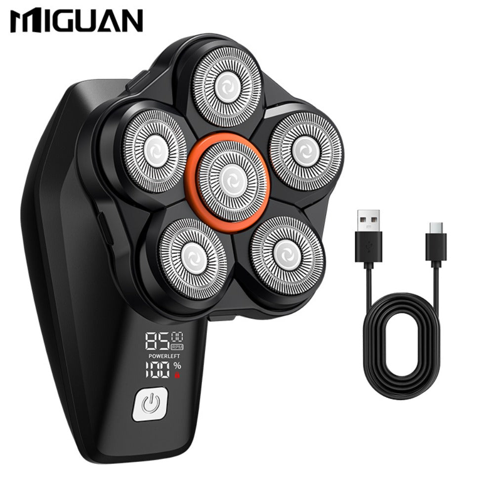 Men's Electric Head Shaver 9-Blade Bald Head Machine USB Rechargeable, 5-in-1 Grooming Kit with Hair — image 6