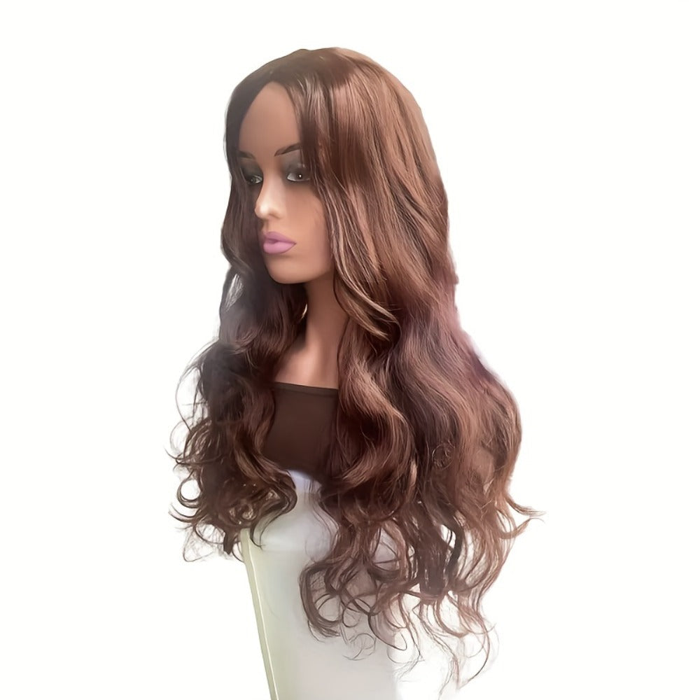 Synthetic Wig 28-Inch Big-Wave Curly Headband Style in Dark Brown or Black for Parties and Weddings — image 3