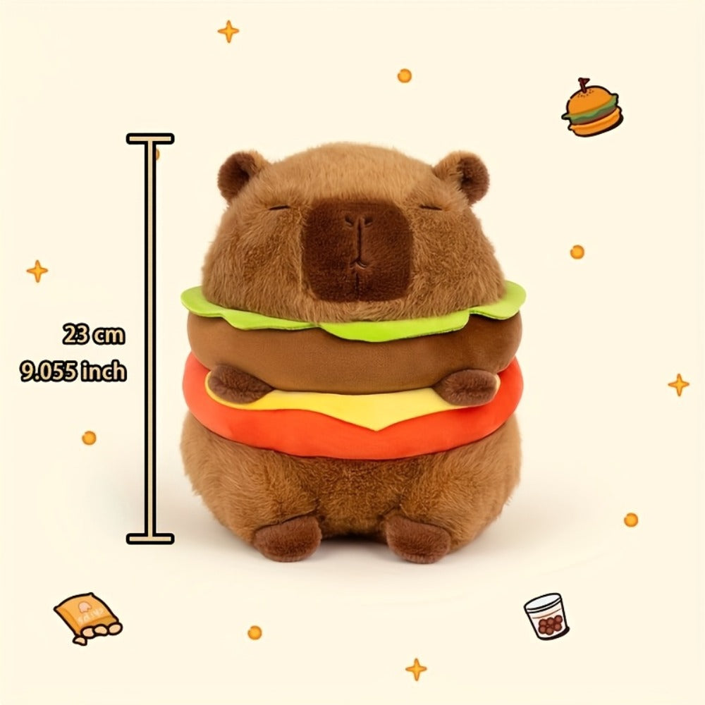 Capybara Plush Stuffed Animal Hamburger Burger Hat Funny Kawaii Plush Toy with the Listed Color, Size or Set Options for Ever