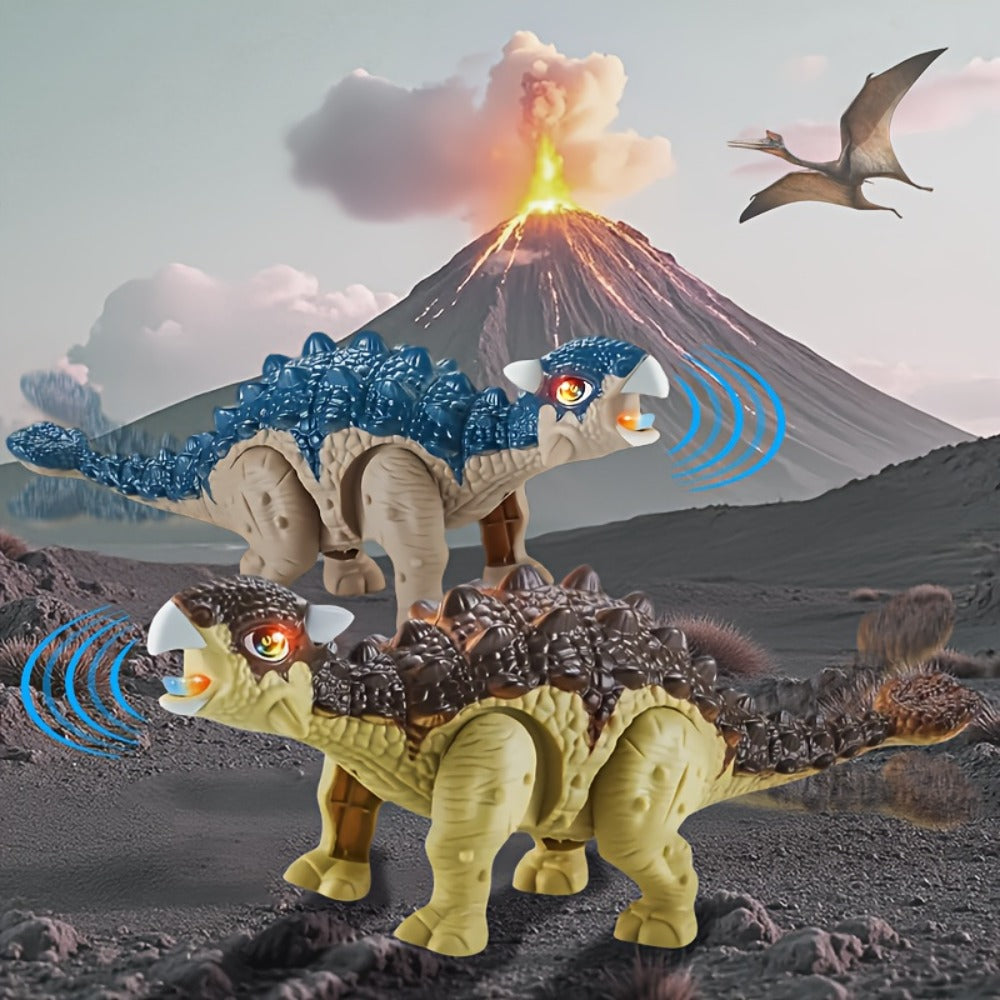 Walking Ankylosaurus Dinosaur Toy with Glowing Lights & Roaring Sound, Interactive Robot Dinosaur for Kids Ages 3-12 — image 
