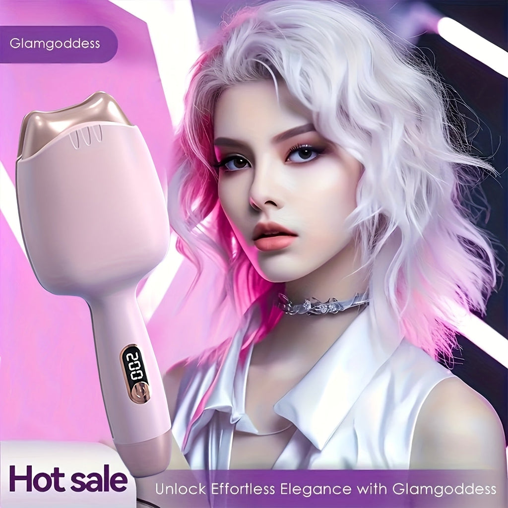 32mm Curling Iron Negative Ion Mini Portable Cat Ears Curler 3-Heat Settings Fast Heating, for Home, Travel and Salon Hair St