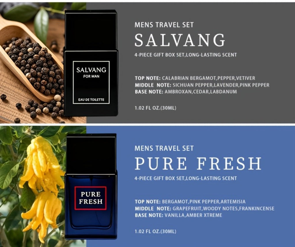 Perfume Gift Set for Men with Four 30ml Eau de Parfum Sprays in Black Box and Separate 1.5oz Body Mist — image 11