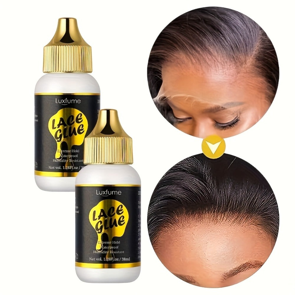 Lace Glue for Wigs Invisible Bonding Adhesive Extreme Hold Fast Drying Lace Front Wig Glue for Daily Wear Styling 2pcs Set — 