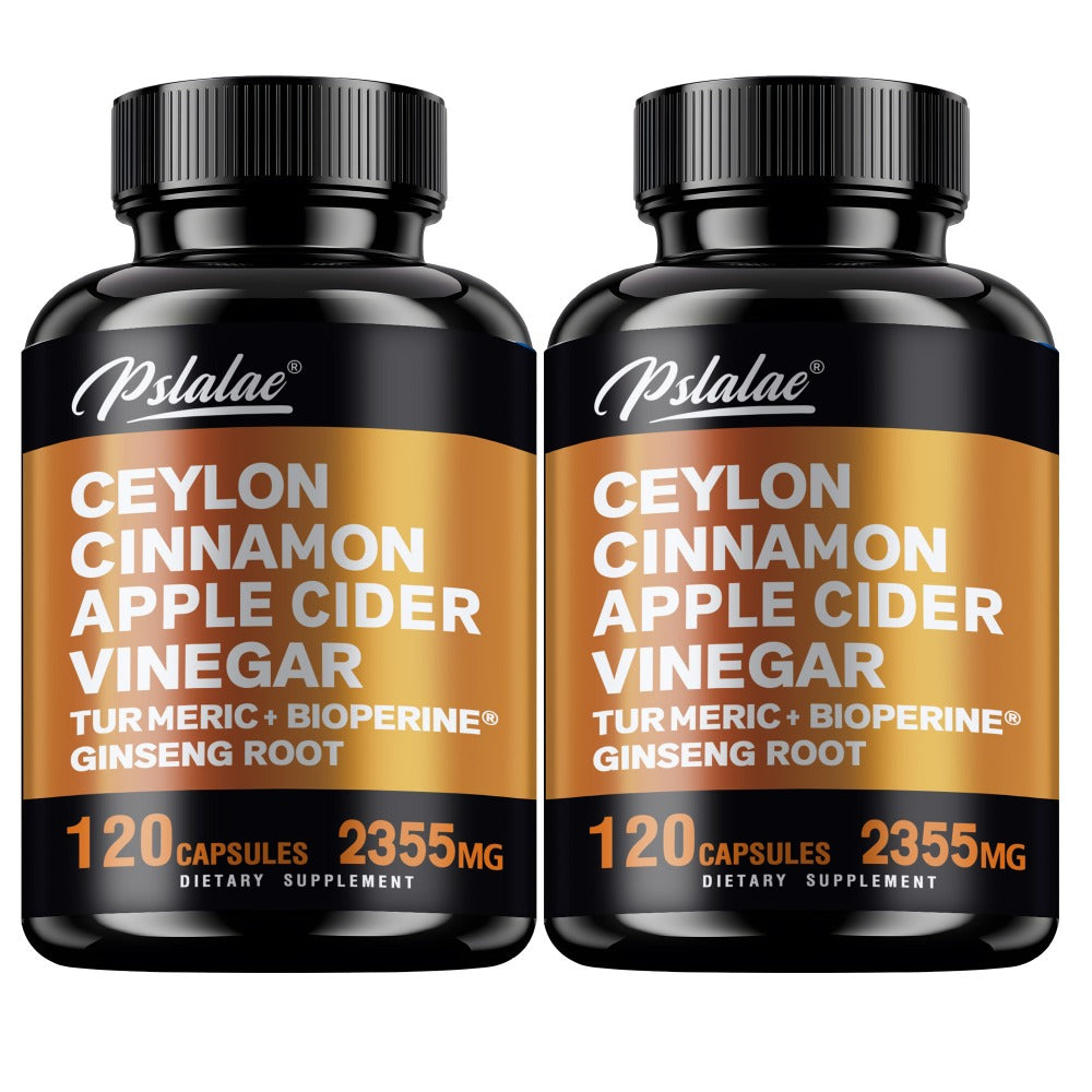 Ceylon Cinnamon Capsules 120 Count with Apple Cider Vinegar Turmeric Bioperine & Ginseng for Bath Time, Home Spa and Personal