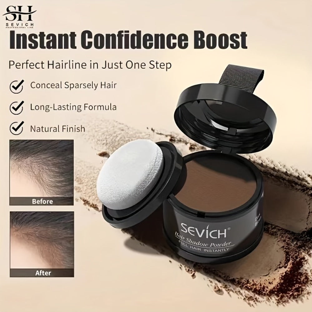 Thinning Hair Root Coverage Powder with Brush, Instant Hairline Concealer Natural Shadow Effect — image 2
