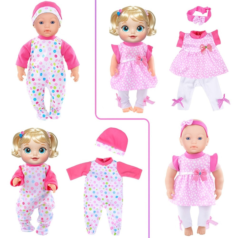 10-Set Baby Doll Clothes for 10 12 14 Inch Dolls, Variety Fashion Outfits Set, Safe Fabric, Easy On Off — image 7