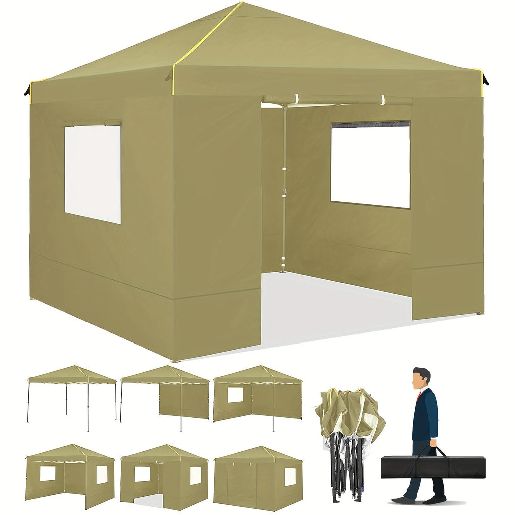 10x10ft Pop-Up Canopy Tent with Four Removable Sidewalls, Mesh Windows and Five Color Options — image 17
