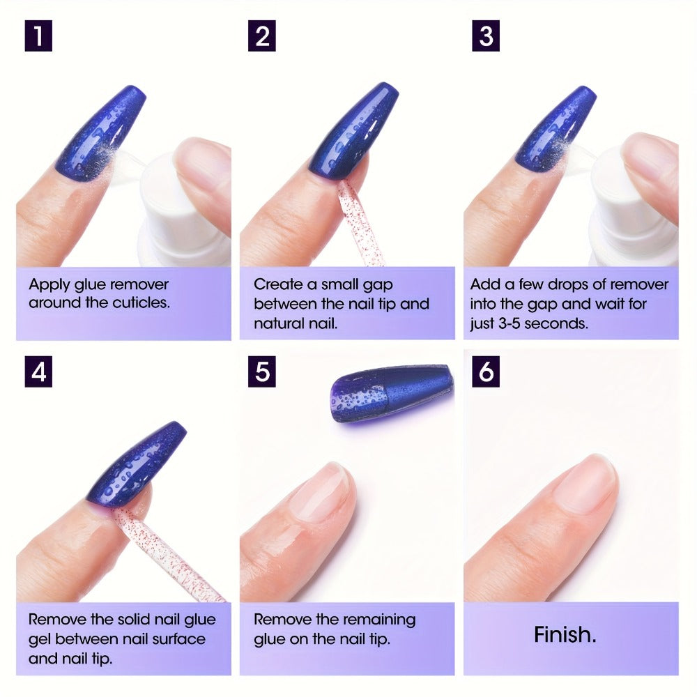 Press-On Nail Glue Gel Kit 30g with UV Lamp – Strong Long-Lasting Solid Nail Glue, 60ml Remover & Buffer for False Nails — im