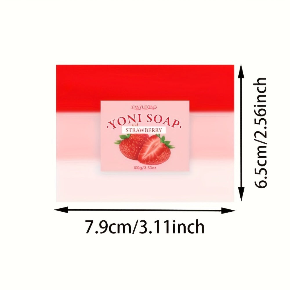 Strawberry Intimate Soap for Women 3-Pack – pH-Balanced Feminine Wash Bar for Gentle Intimate & Body Cleansing | Moisturizing