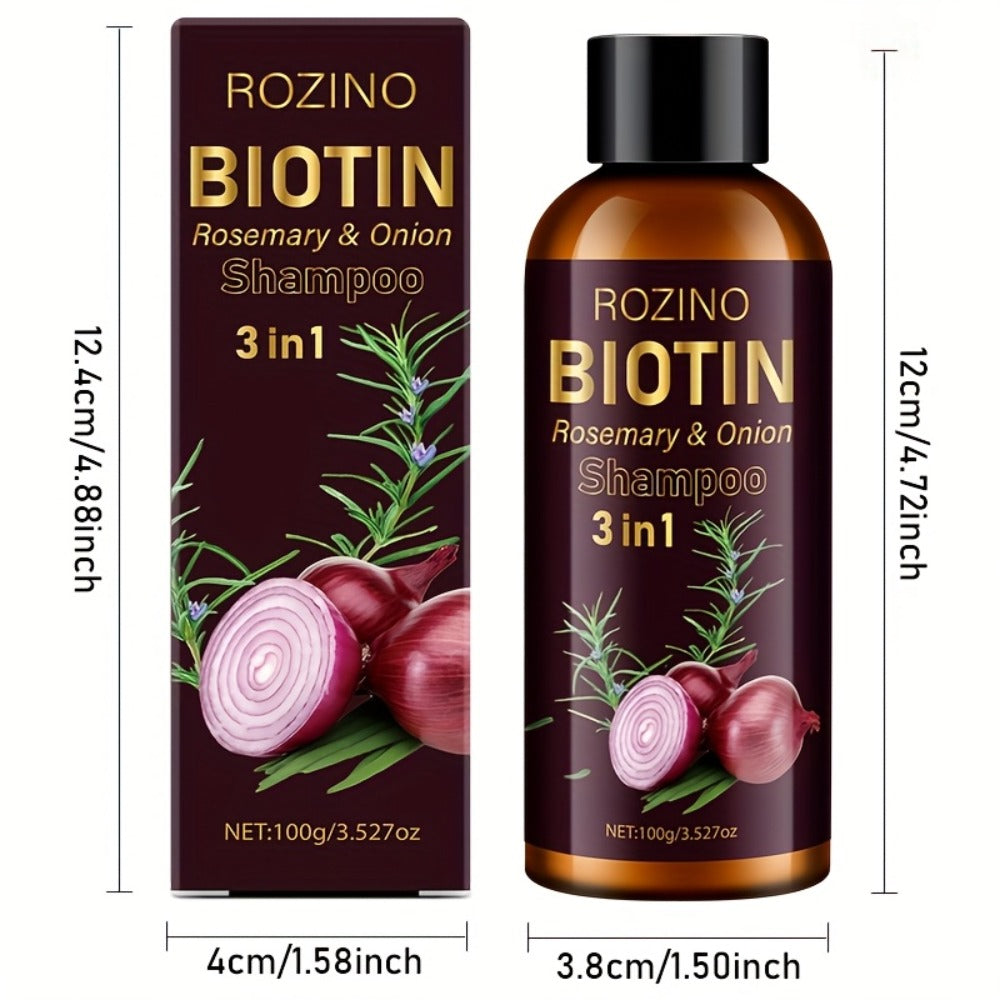 Onion Rosemary Biotin 3-in-1 Shampoo Bar for Hair Growth & Damaged Hair - Scalp Cleansing for Bath Time, Home Spa and Persona
