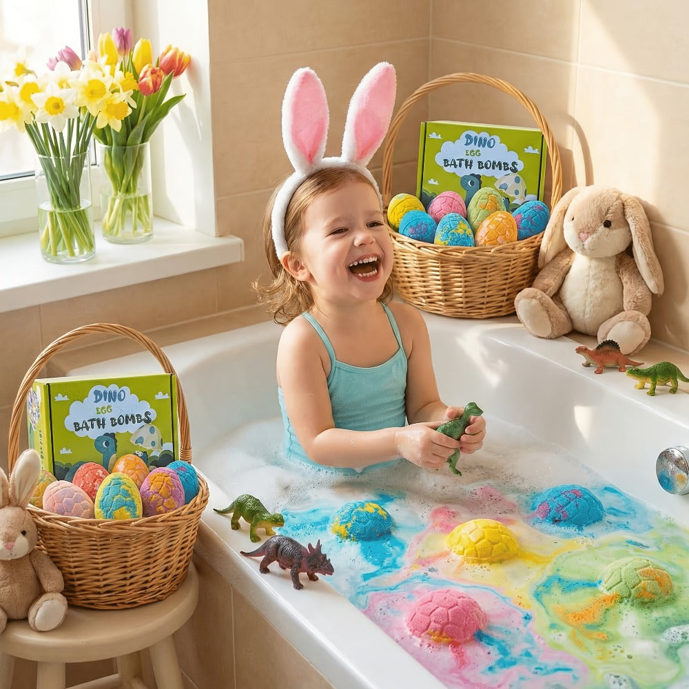 Dinosaur Egg Bath Bombs with Surprise Inside 9 Pack – Kids Fizzy Bath Balls with Hidden Dinosaur Toy — image 10