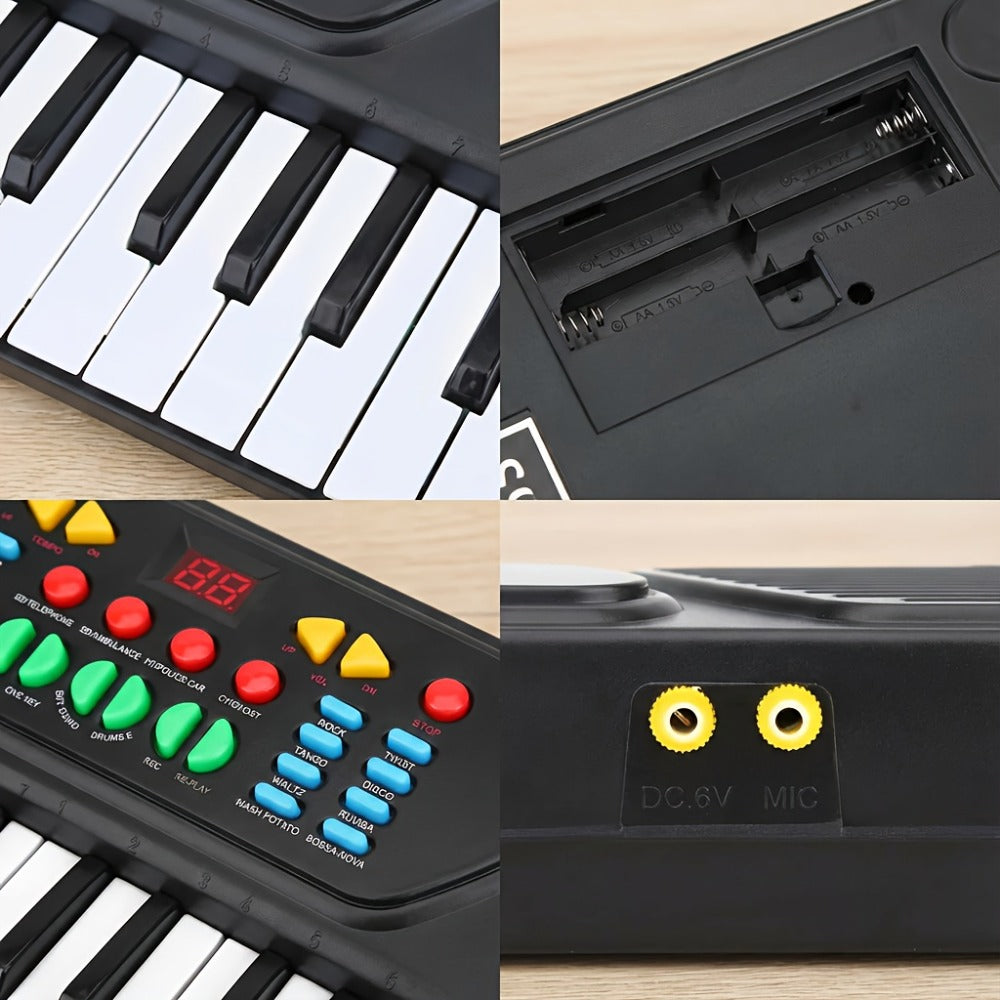 Kids Electronic Piano 37 Keys with Microphone, USB Powered Keyboard for Young Learners, Sing-Along Music Education Toy — imag