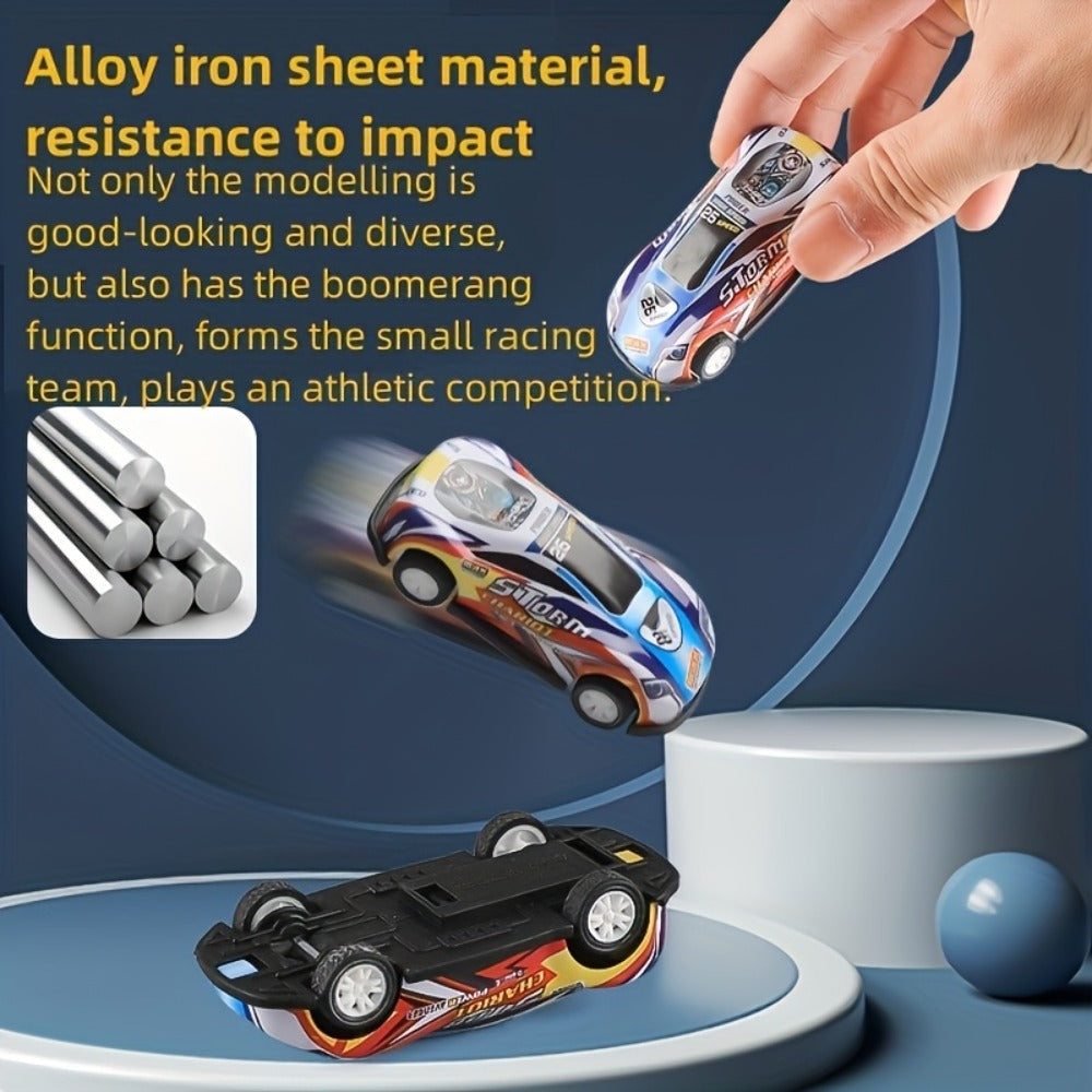 56 Pcs Mini Die-Cast Metal Car Set with 2 Stunt Cars, Play Mat & Storage Box - Friction Pull Back Toy Cars for Kids Boys Girl