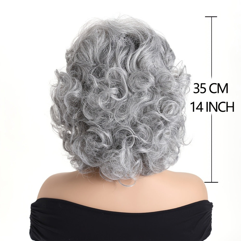 Synthetic Wig 14-Inch Short Curls with Slanted Bangs and Rose Net Cap in Three Colors for Daily Styling — image 13