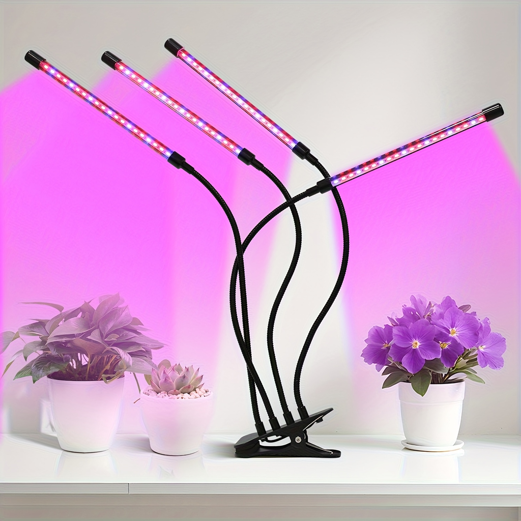 Clamp-On Red Blue LED Plant Lamp with 3, 4 or 5 Flexible Light Bars and USB Control for Shelves — image 13