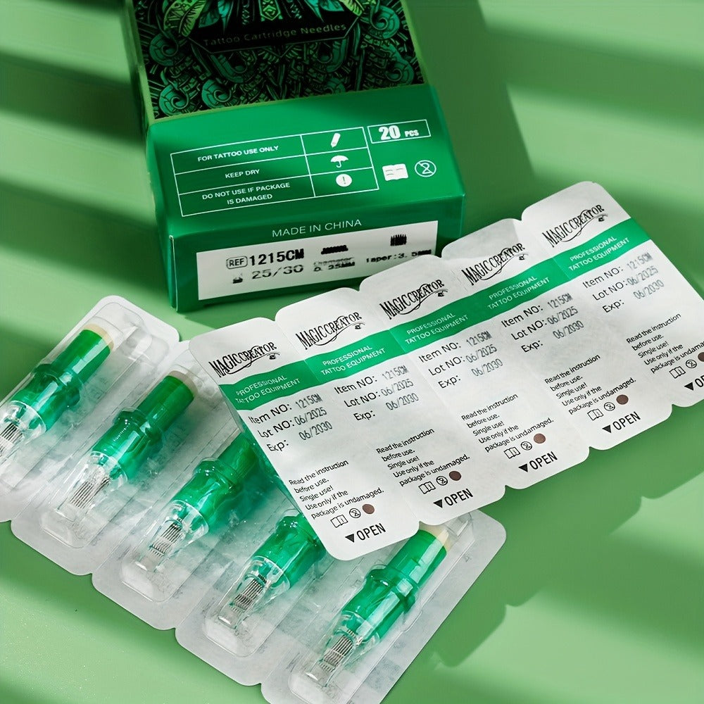 Tattoo Cartridge Needles with MAGICCREATOR Label, 20-Piece Box with 25 RL RS CM M1 Options — image 45