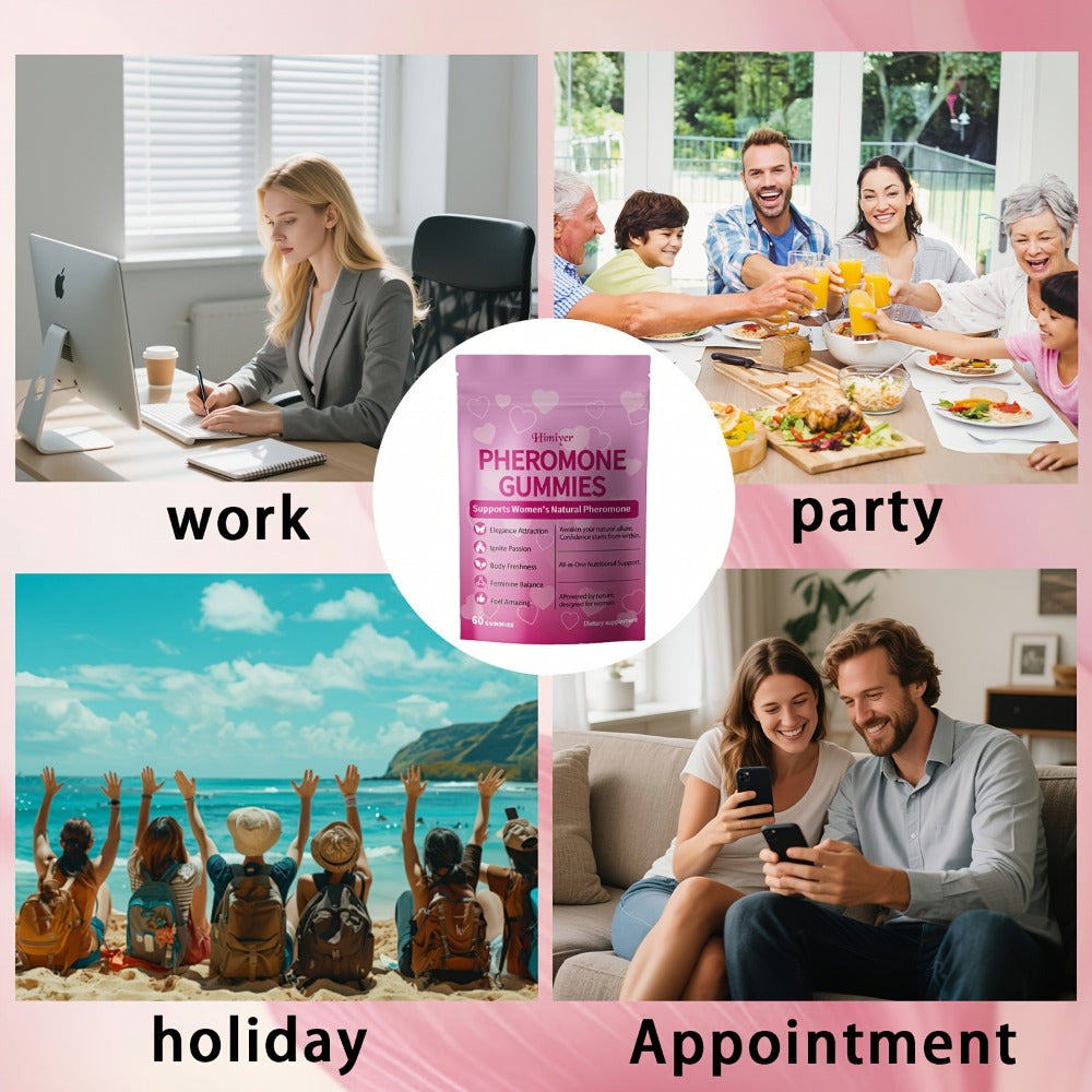 Women's Pheromone Gummies with L-Arginine, Maca & Beetroot, Natural Attraction, Confidence & Feminine Balance Supplement — im