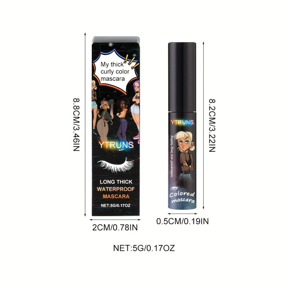 YTRUNS Colored Mascara in Six Shades from White and Brown to Black, Green, Blue or Purple with Curved Wands — image 12