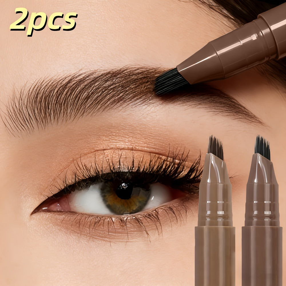 Two-Pack Multi-Fork Tip Eyebrow Pens with Capped Bodies, Approx. 11.3 cm Length and Four Color Label Options — image 15