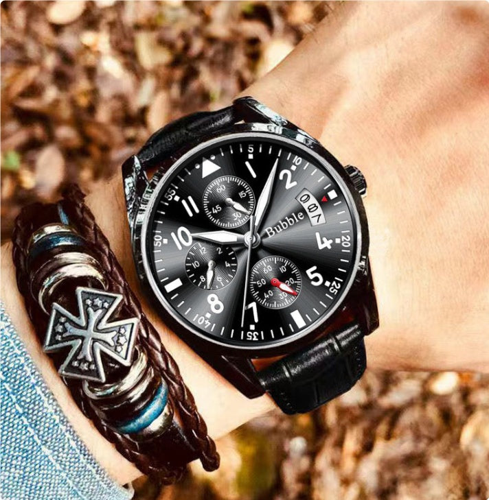 Fully Automatic Quartz Luminous Waterproof Digital Six-Hand Mens Watch