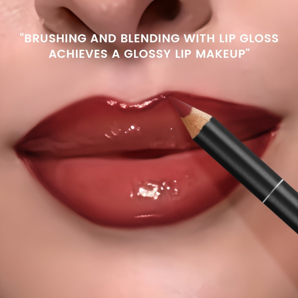 Lip Gloss Lip Liner Set Hydrating Water-Gloss Dewy Finish – 3D Precision Contour Matte Liner, for Makeup, Travel and Everyday