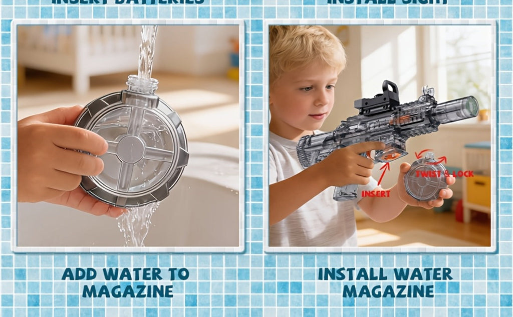 Two-Piece Electric Light-and-Sound Water Blaster Sets in 727 or 737 Models and Blue or Black Colors — image 31