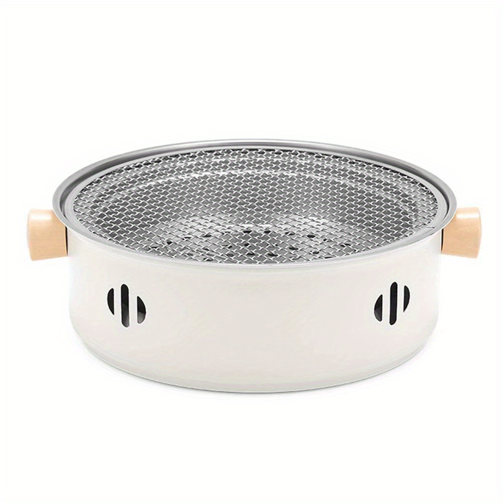 12.2-Inch Round Charcoal Grill Set with Stainless-Steel-Labeled Body, Charcoal Pan, Grids and Tongs — image 9