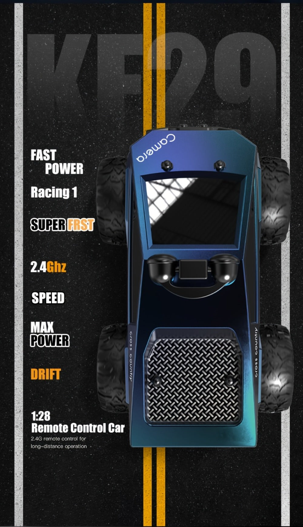 RC Off-Road Pickup Truck 1:28 Scale with 480P HD Camera, 2.4GHz App Control & Virtual Reality Function — image 13