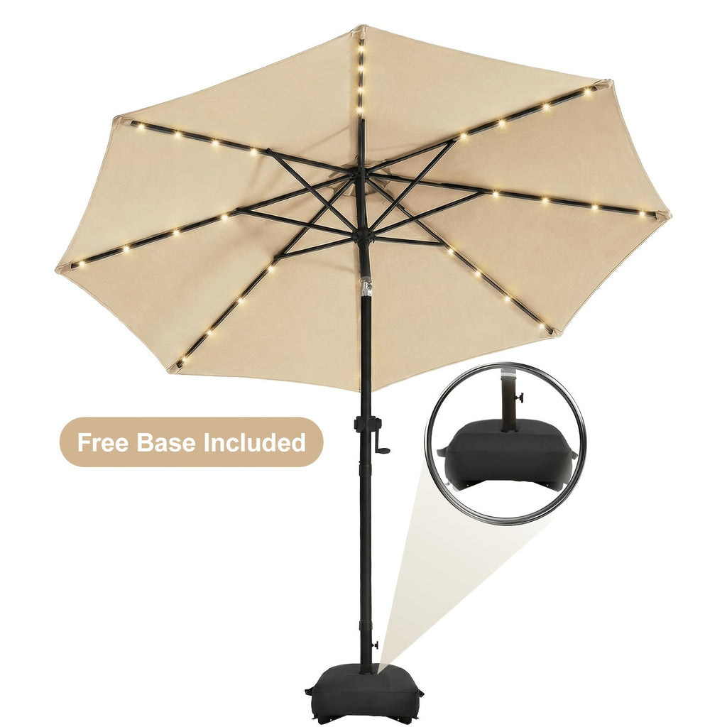 Patio Umbrella 9FT Solar LED Style with 32 Lights, Double Vent, Push Tilt, Crank and Eight Color Options — image 2
