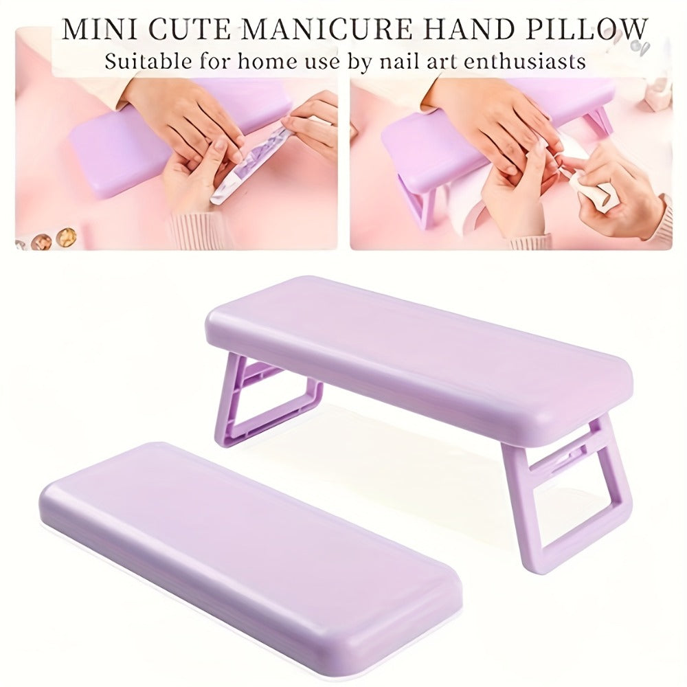 Folding Nail Armrest Hand Rest for Nail Technicians – Cushioned Wrist Support Pillow Bracket, Portable Manicure Table Stand —